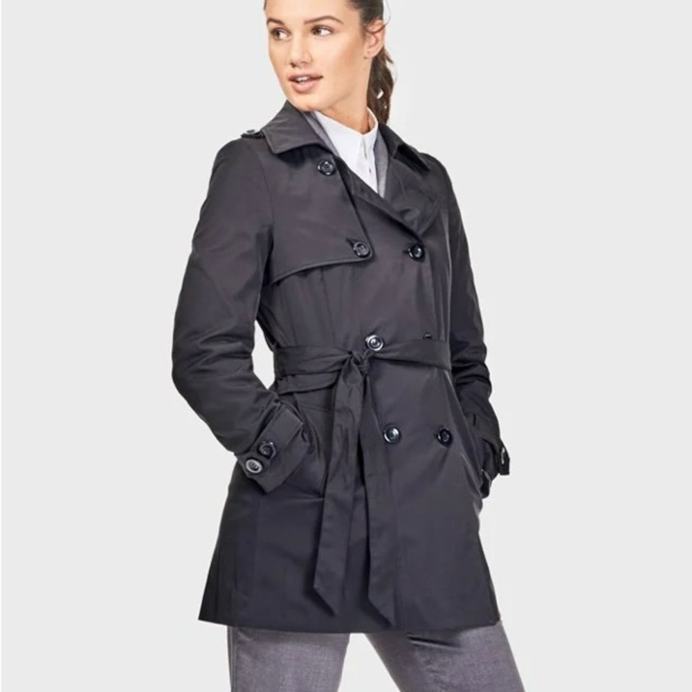 Ladies Mia Trench Coat Black Size Small Rain Jacket/ Rain Coat